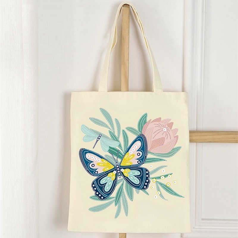 Parrot and butterfly diamond painting handbag for women shopping special shape diamond painting handbag