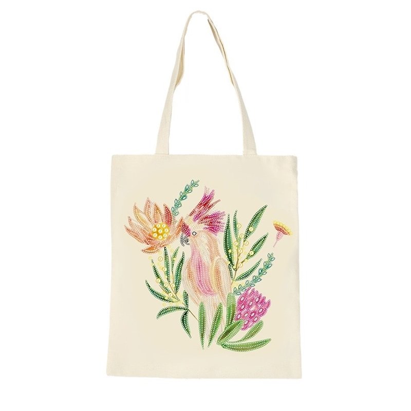 Parrot and butterfly diamond painting handbag for women shopping special shape diamond painting handbag