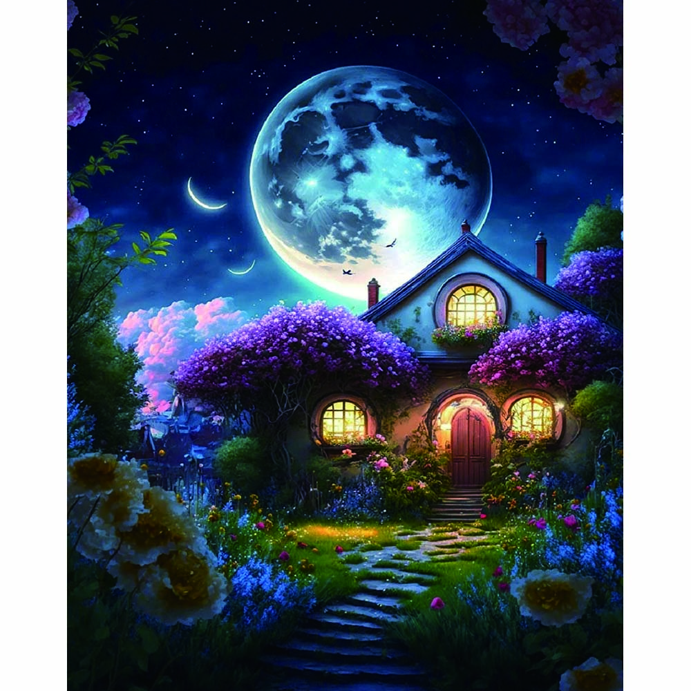Large size round diamond painting kit 5D diamond art kit beginner's crafts beautiful home DIY living wall decoration gift