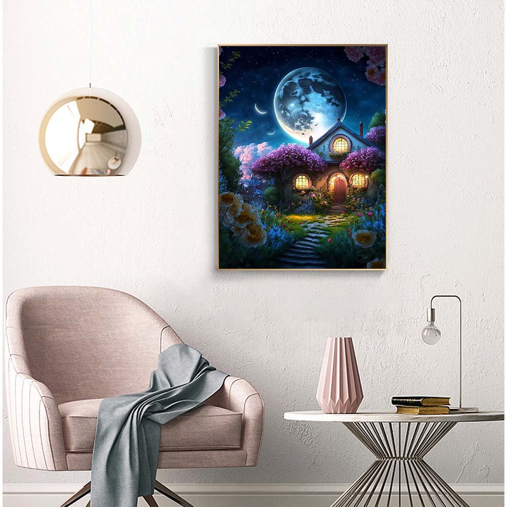 Large size round diamond painting kit 5D diamond art kit beginner's crafts beautiful home DIY living wall decoration gift