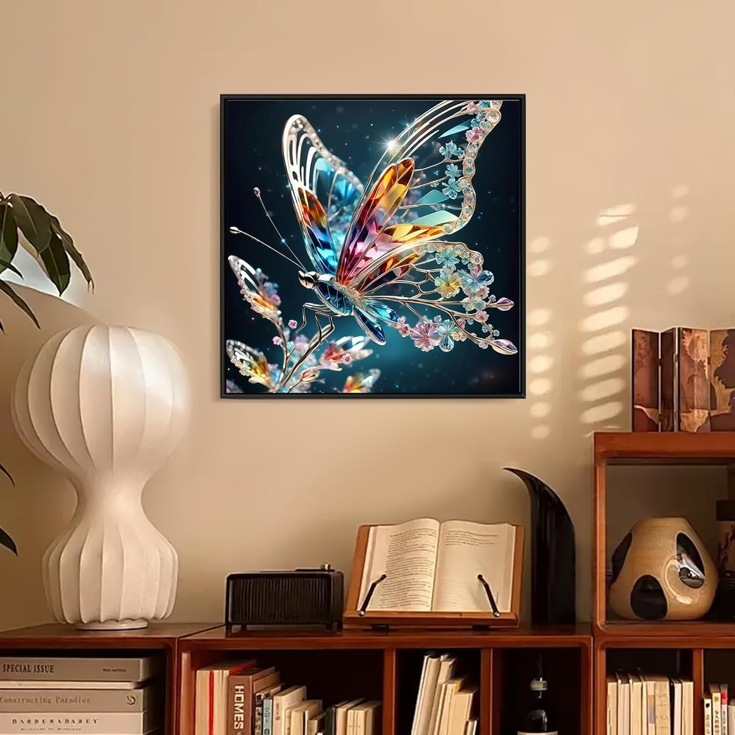 Crystal Butterfly Diamond Painting Glowing Butterfly Alien Diamond Painting Colorful Dream Butterfly Diamond Painting 30*40cm