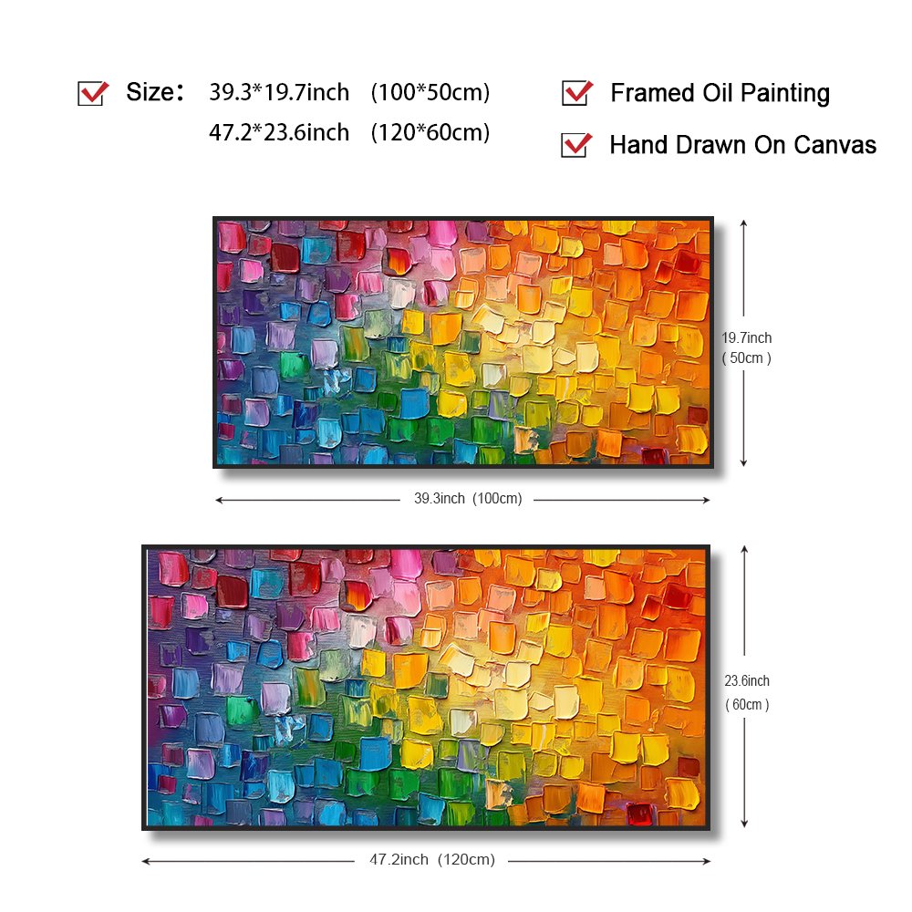 Handmade Modern Abstract Oil Painting Large Canvas with Colorful Texture Custom Gift for Home Decor Living Room Wall Art