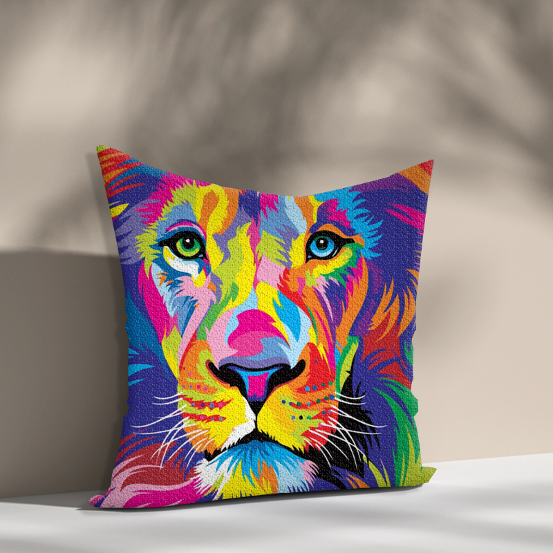Hot Sale animal lion DIY pillow Colorful Diamond Painting Pillow For Room Decorations