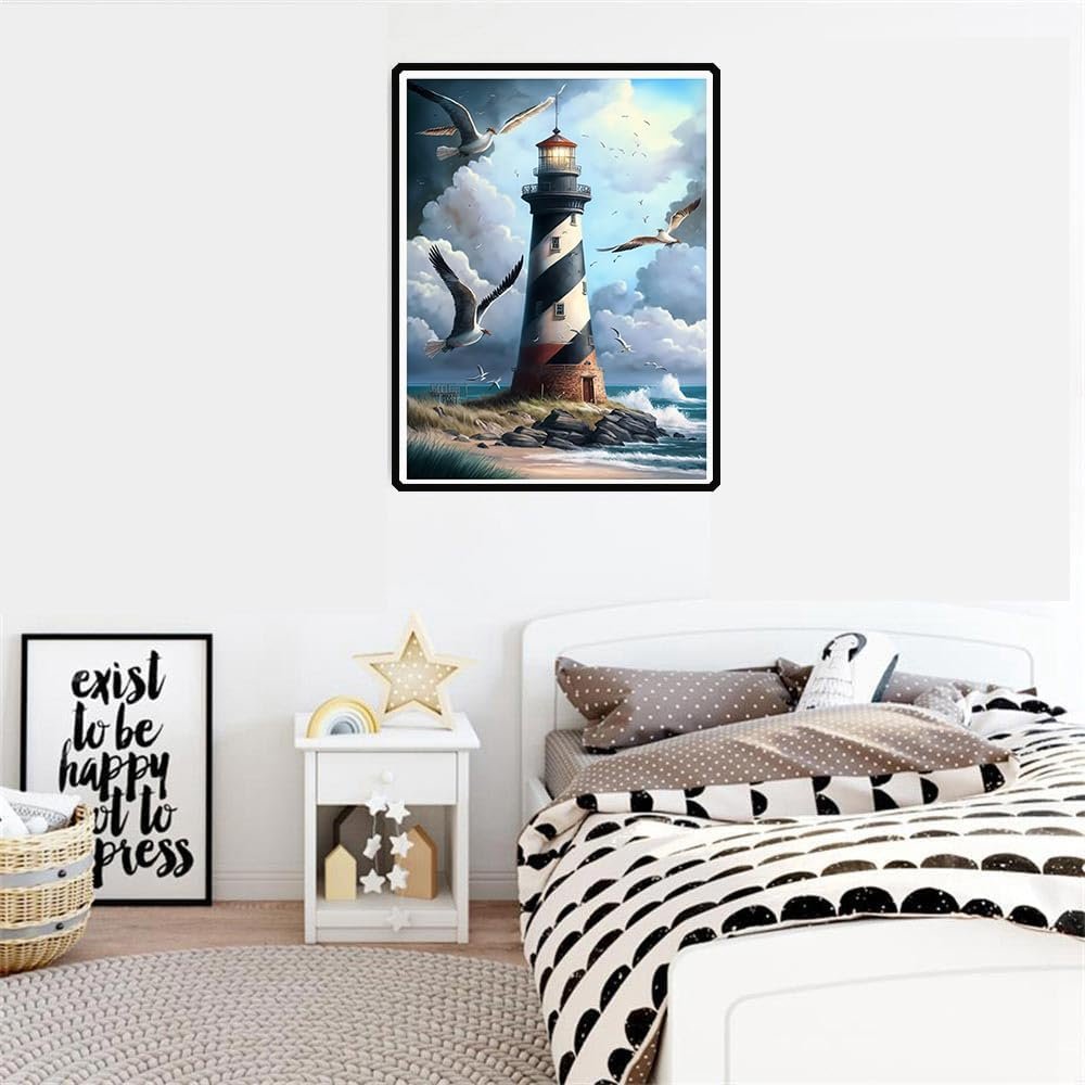 Adult Diamond Painting Set DIY5D Cartoon Seaview Lighthouse Diamond Painting Home Decoration Gift Set home decor accessories