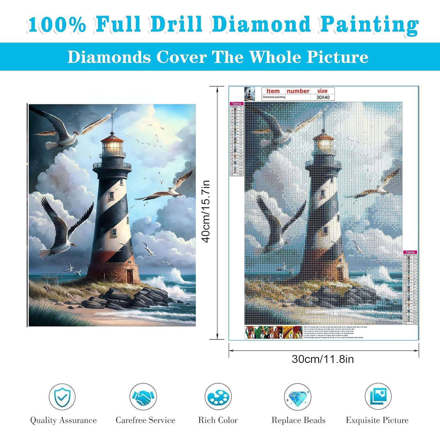 Adult Diamond Painting Set DIY5D Cartoon Seaview Lighthouse Diamond Painting Home Decoration Gift Set home decor accessories