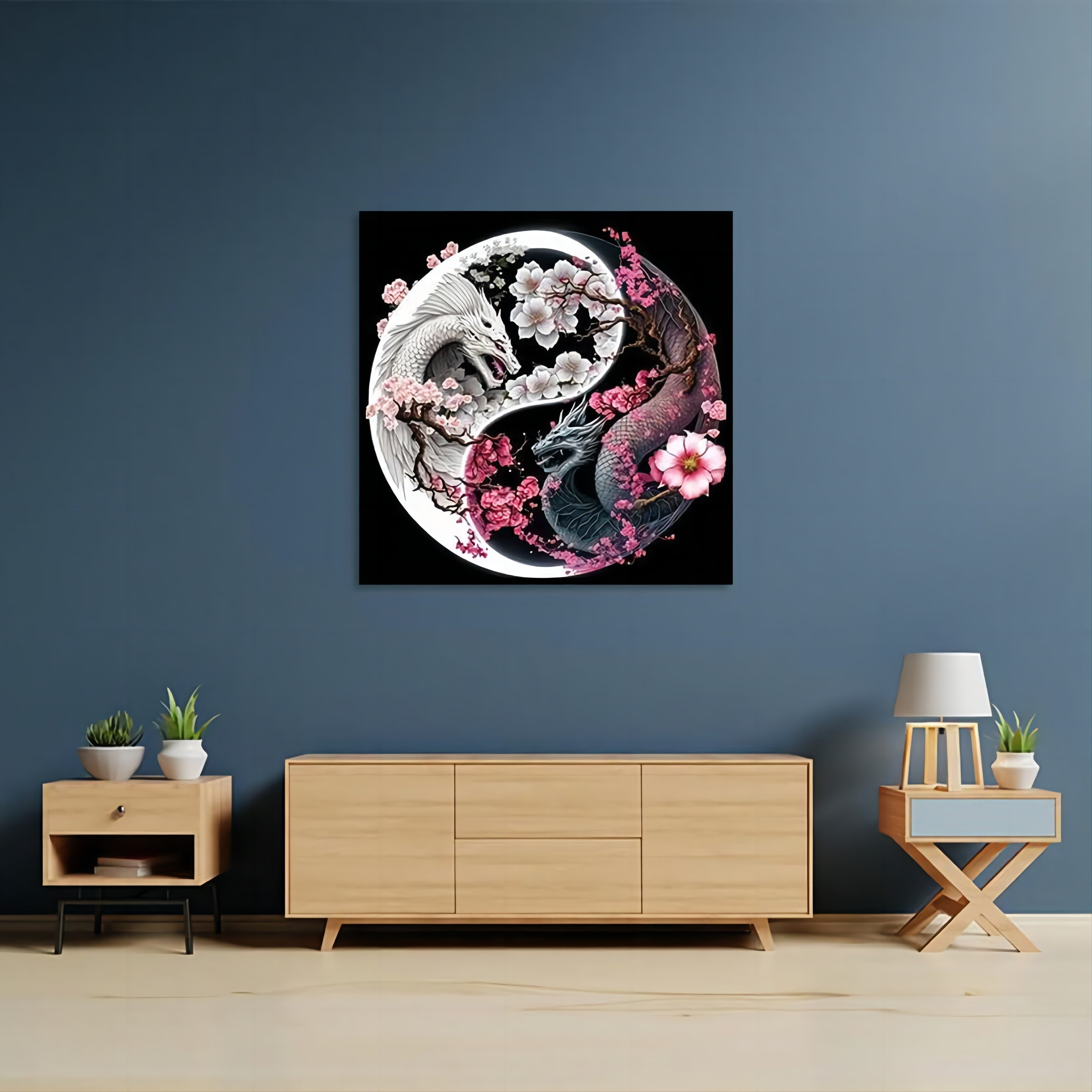 Creative Double Dragon Diamond Painting Bagua Peach Forest Diamond Painting Tai Chi Bagua Decorative Painting 20*20cm