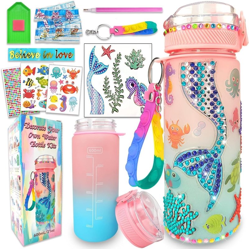 DIY Rhinestones Diamond water cup carton Diamond painting handicraft drink bottle