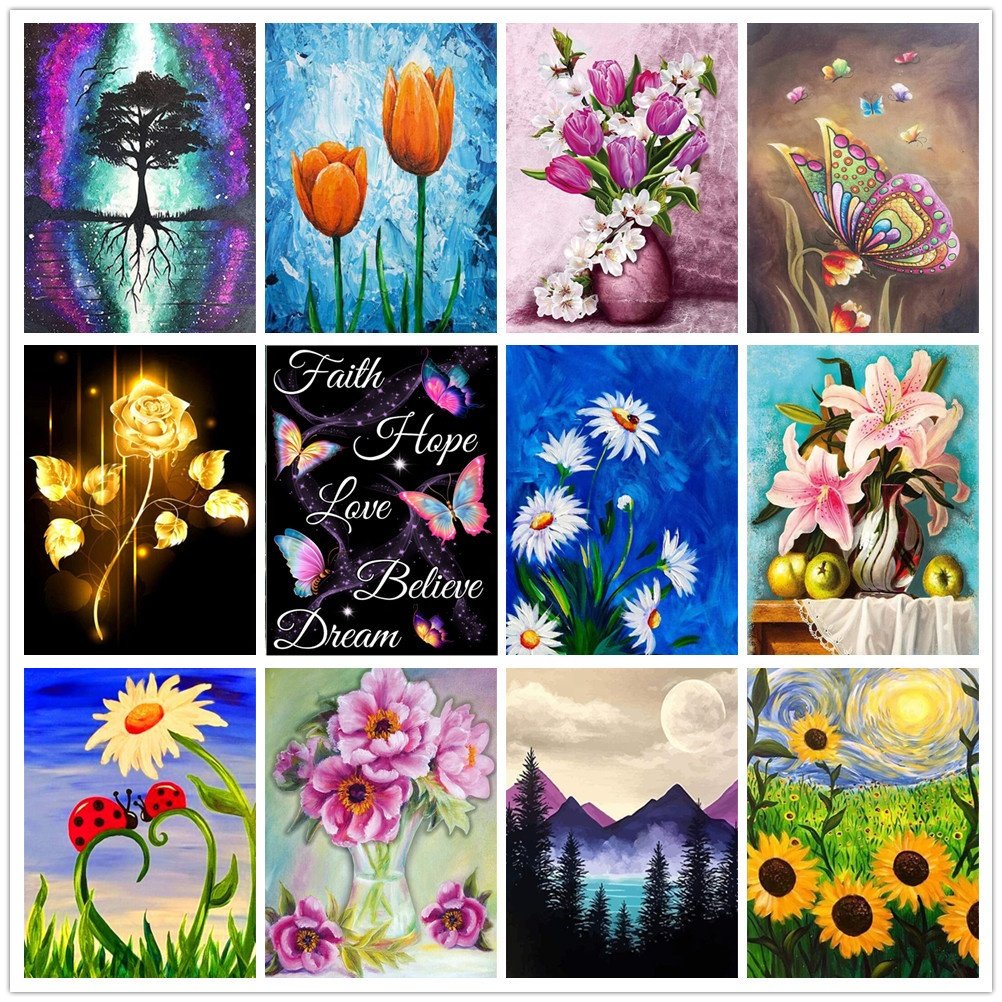 Diy Custom cheap price picture framing diy Diamond Painting flowers For Adults Full Drill Round Diamond 5d Diamond Painting