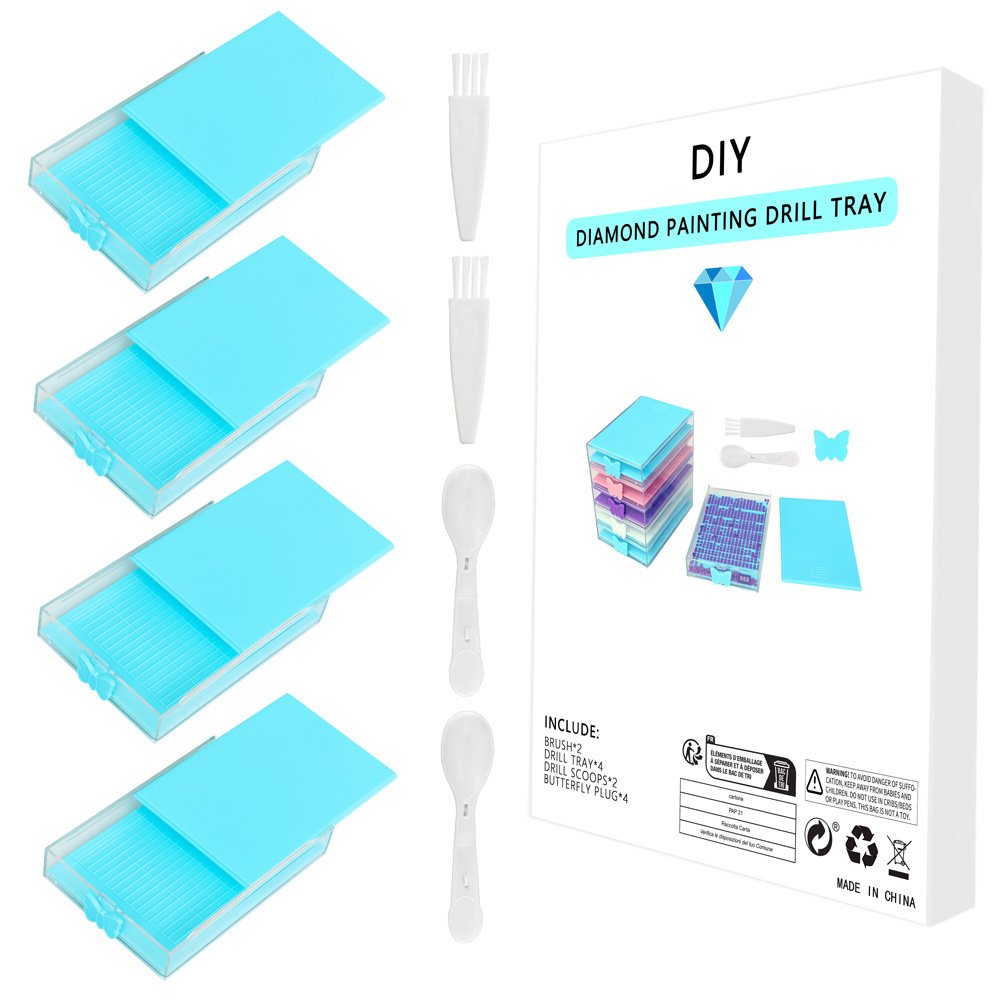 4 Pcs Multifunctional Plastic Diamond Painting Drawer Trays Perfect for Organizing DIY Craft Supplies and Bead Accessories