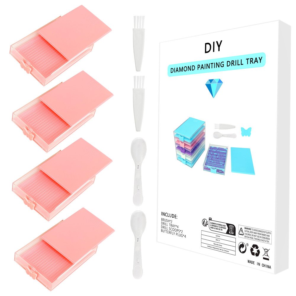 4 Pcs Multifunctional Plastic Diamond Painting Drawer Trays Perfect for Organizing DIY Craft Supplies and Bead Accessories