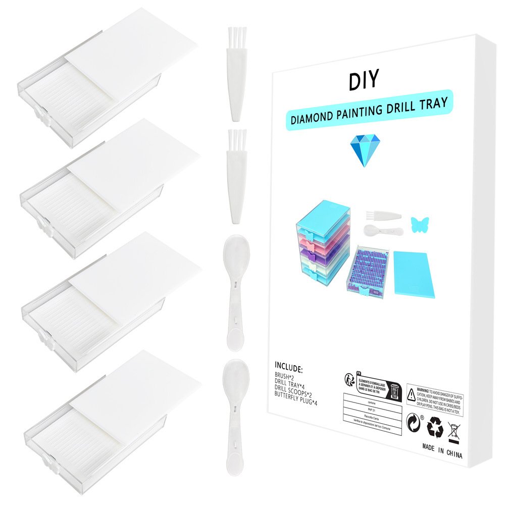 4 Pcs Multifunctional Plastic Diamond Painting Drawer Trays Perfect for Organizing DIY Craft Supplies and Bead Accessories