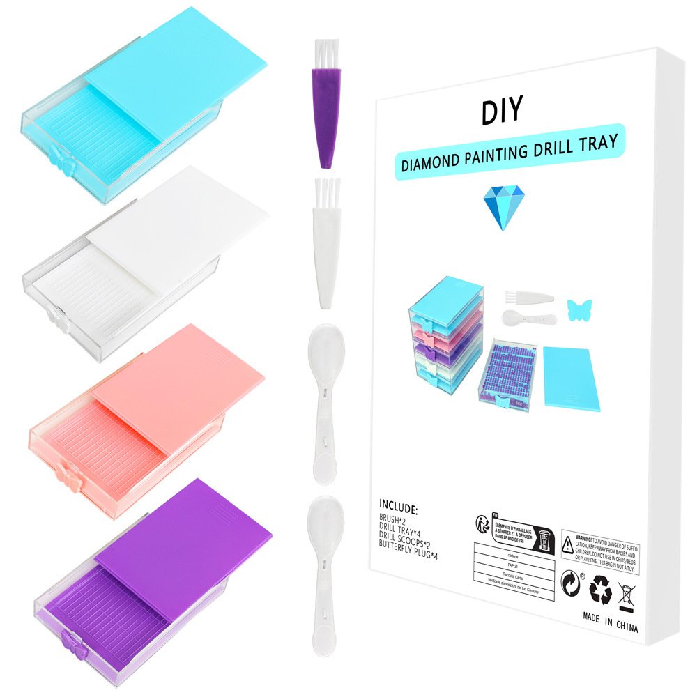 4 Pcs Multifunctional Plastic Diamond Painting Drawer Trays Perfect for Organizing DIY Craft Supplies and Bead Accessories