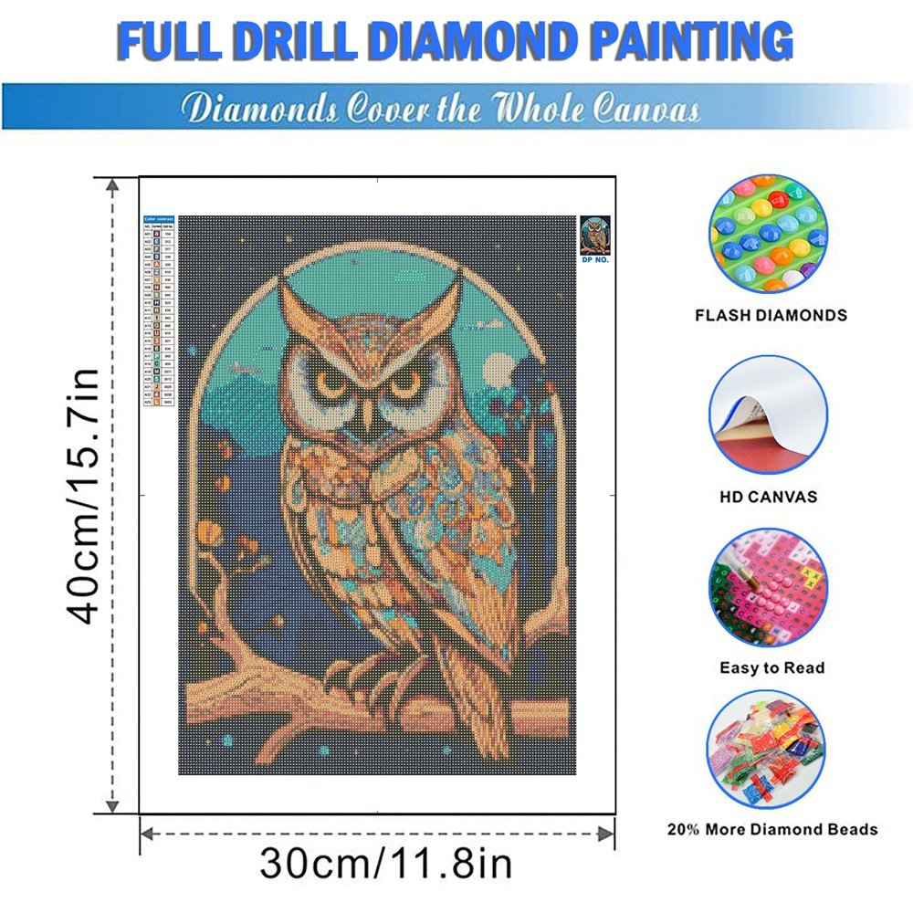 Diamond Mosaic Owl New Collection 2024 Painting Animal Stained Glass Full Drill Embroidery Home Decoration