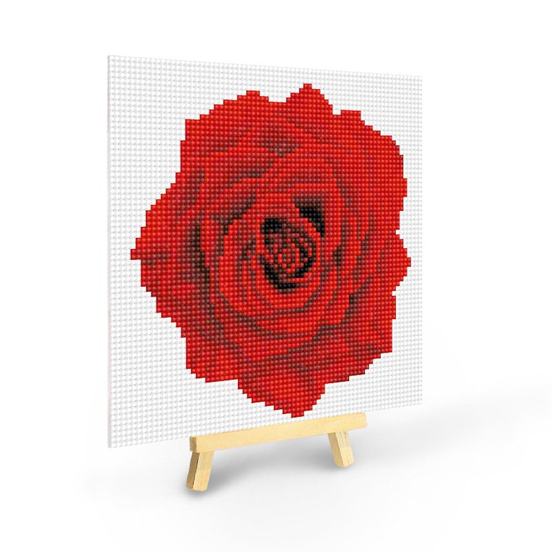 20x20cm wooden diamond painting with holder flower rose yiwu ab diamond painting drills crystal porcelain diamond paintings