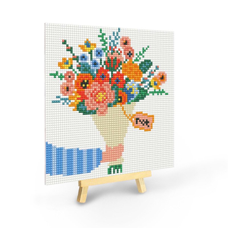 20x20cm wooden diamond painting with holder flower rose yiwu ab diamond painting drills crystal porcelain diamond paintings