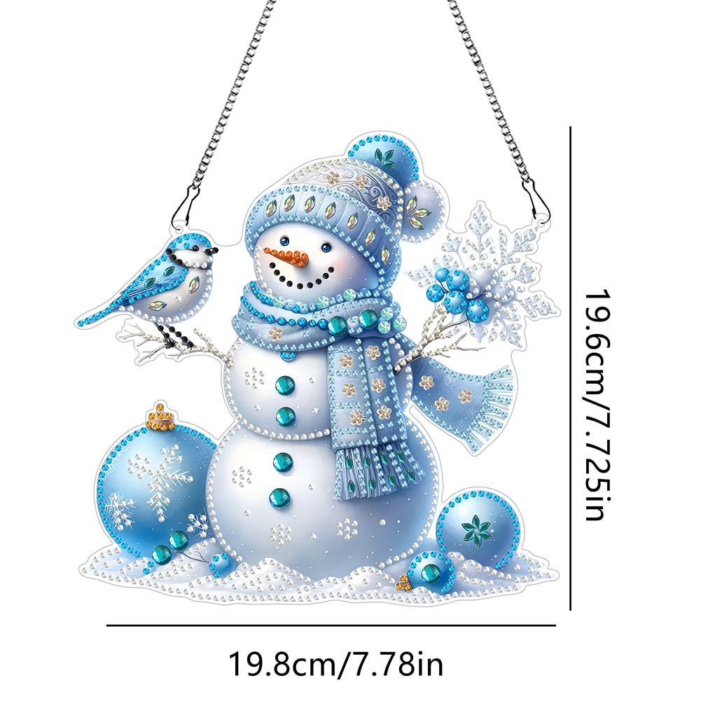 Special Shaped 5D Acrylic Christmas Decor Diamond Painting Pendant DIY Snowman Irregular Diamond Painting Hanging Ornament