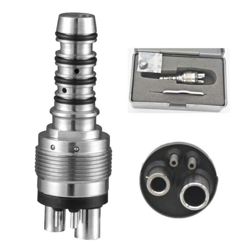 Dental High-Speed Hand Tools with Quick Coupling Fiber Optic Handpiece Adaptor 2/4/6 Holes Metal Led Turbine Power Source