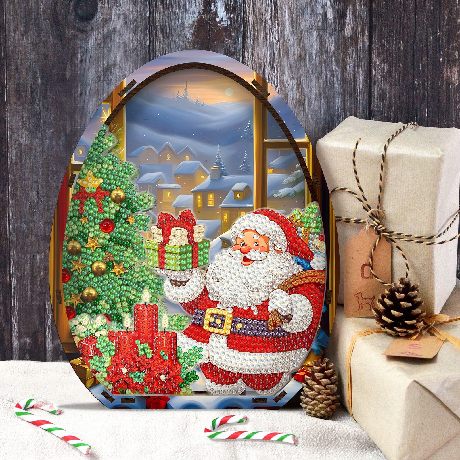Christmas Stand Up Tabletop Diamond Art Kit DIY Diamond Painting Desk Placement Ornament