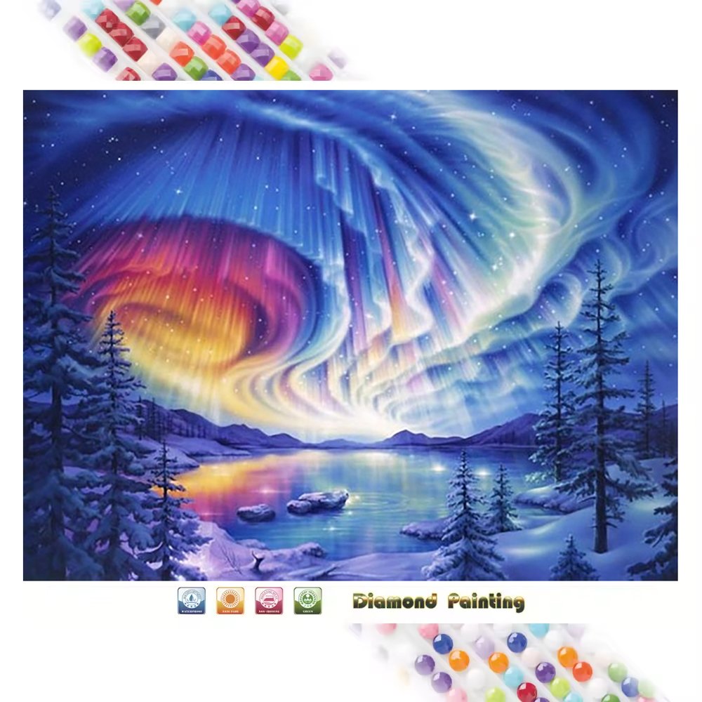StarrySky Diamond Art Painting Snow Landscape 5D Diamond Painting DIY Full Drill Fashion Home Decor Custom Own Picture Wholesale