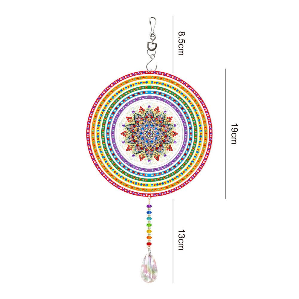 HUACAN Special Shape Diamond Painting Mandala Flower Diamond Embroidery Rotatable Christmas Hanging Card Mosaic Home Decor