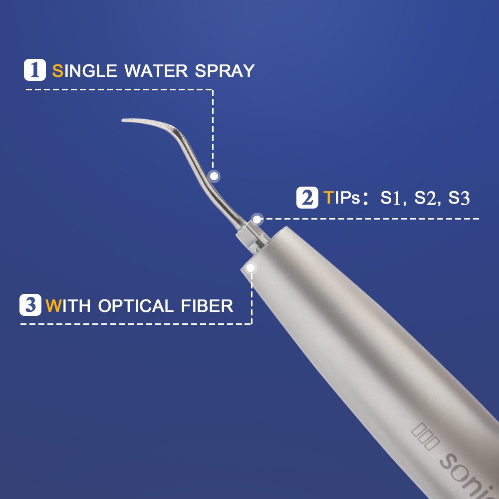 AI-S970KL Air Scaler handpiece KV-Couplings with 3 level Power Ring/5,800~6,200 Hz/Optics LED/Includes(S1, S2 & S3)3Tips/ Wrench