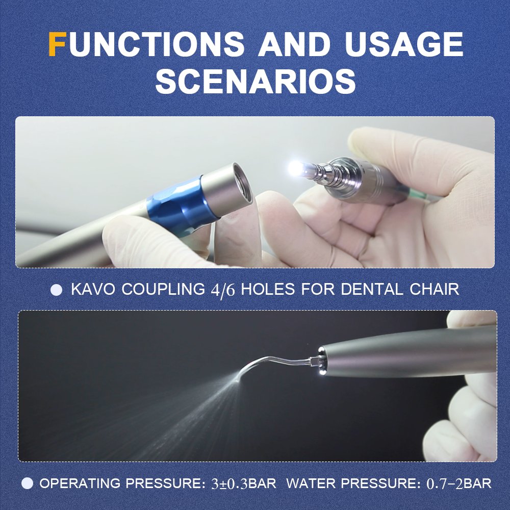 AI-S970KL Air Scaler handpiece KV-Couplings with 3 level Power Ring/5,800~6,200 Hz/Optics LED/Includes(S1, S2 & S3)3Tips/ Wrench