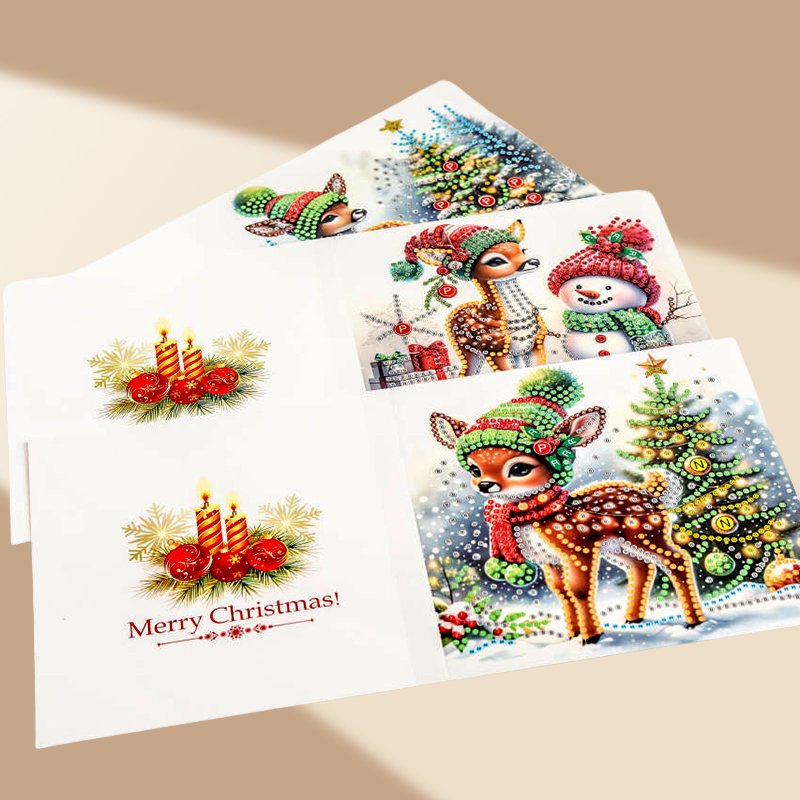 Greeting Card Christmas Six Piece Set Hot Sale Children's Greeting Card Diamond Painting Box Gift For Friends And Family