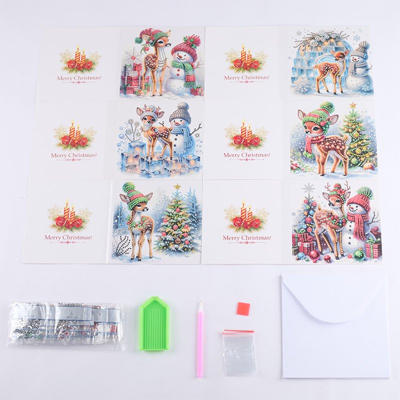 Greeting Card Christmas Six Piece Set Hot Sale Children's Greeting Card Diamond Painting Box Gift For Friends And Family