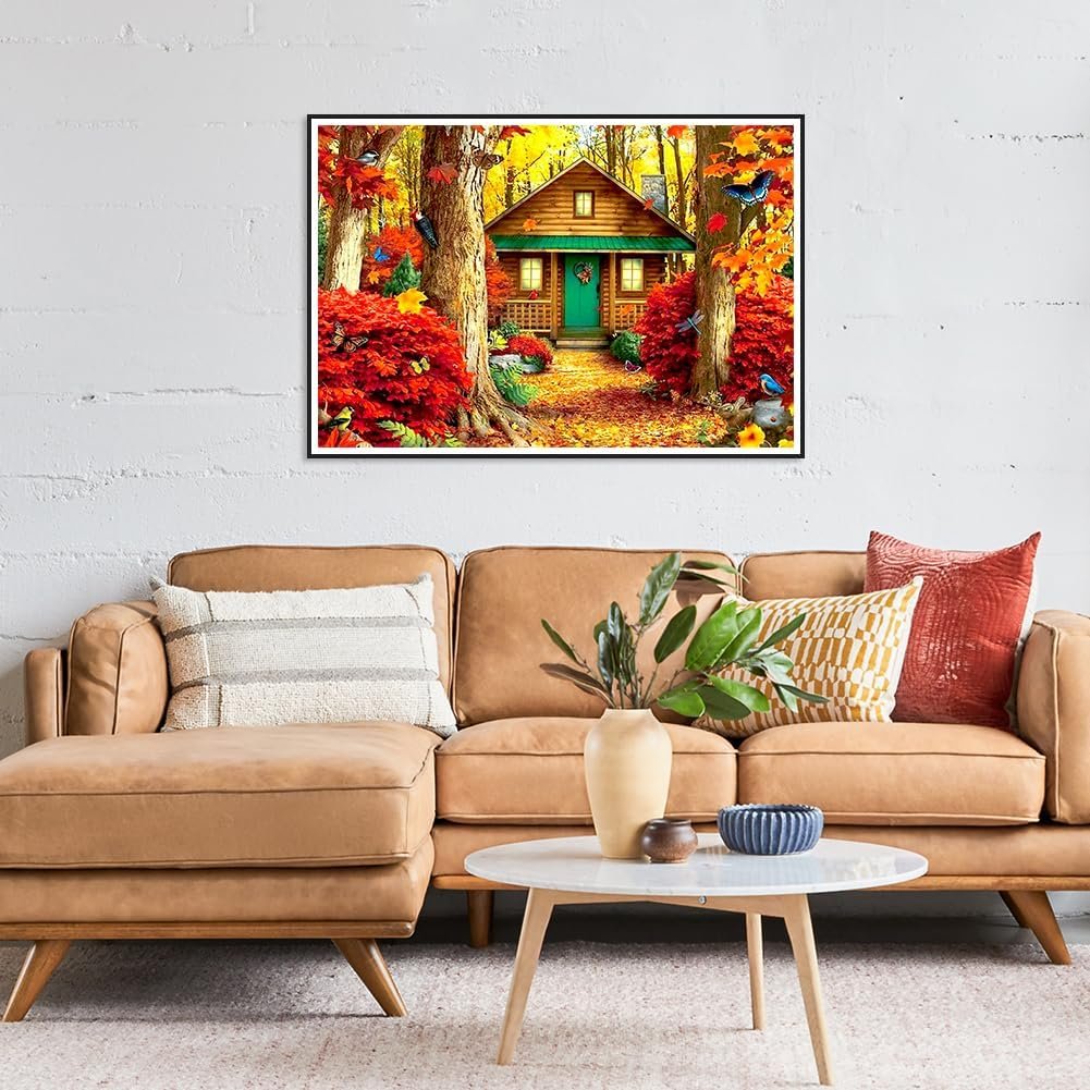 hot sale 5d diy landscape diamond full drill cabin gem art for home wall decor great craft gift