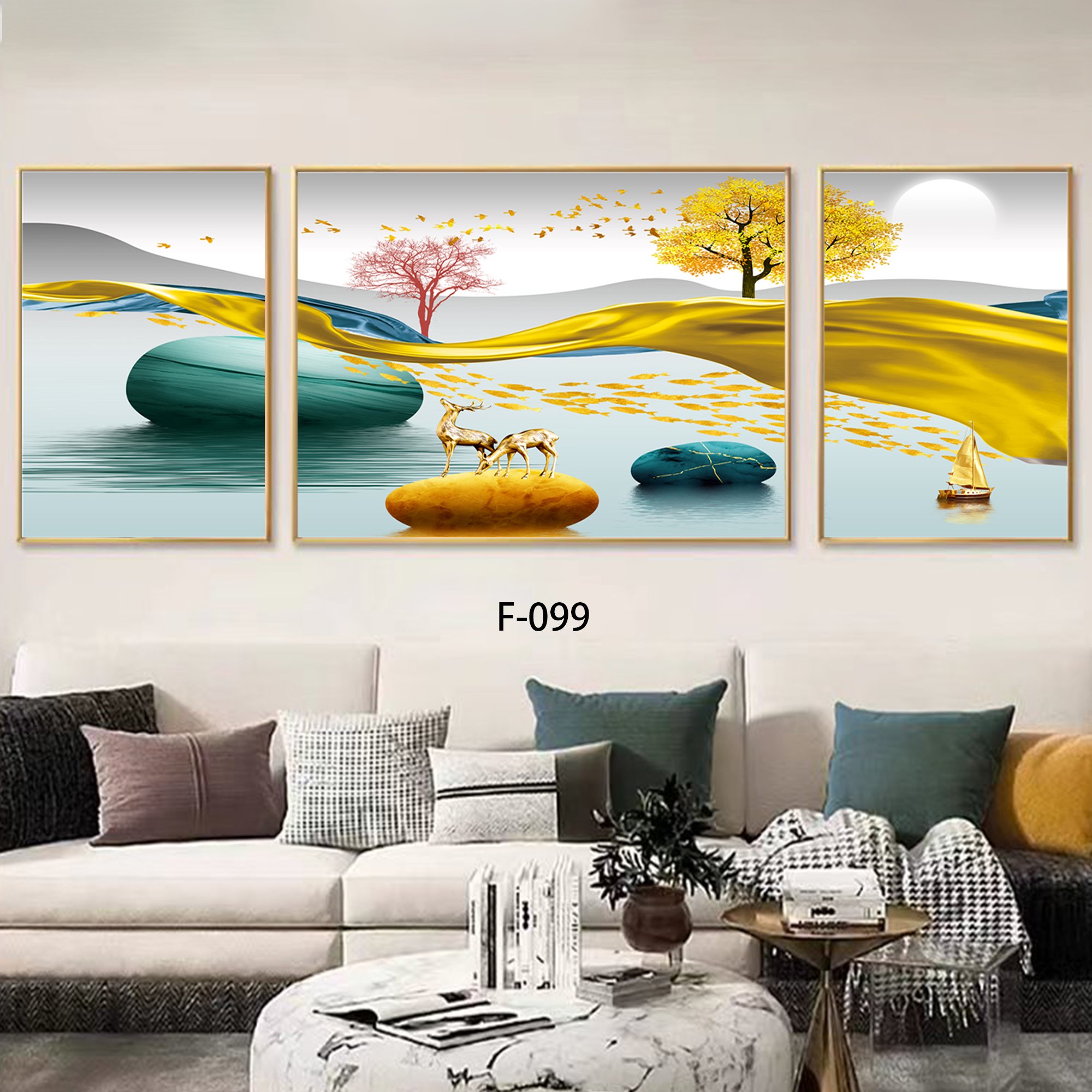 Sailboat Crystal Porcelain Still Life Painting Home Decoration Modern Luxury Customized Printed Wall Art Framework