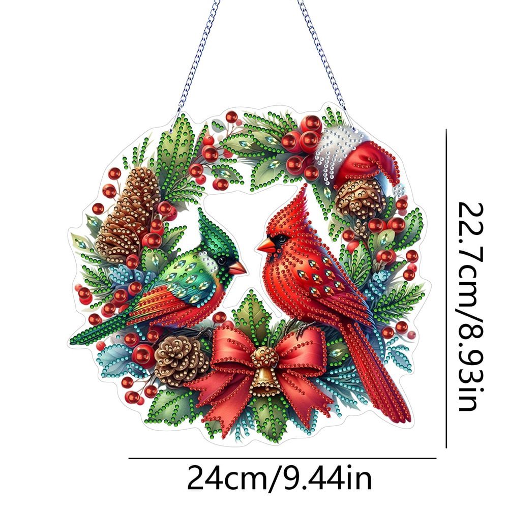 1PC DIY Acrylic Christmas Diamond Painting Pendant Special Shape 5D Diamond Painting Irregular Hanging Wall Wreath Ornament