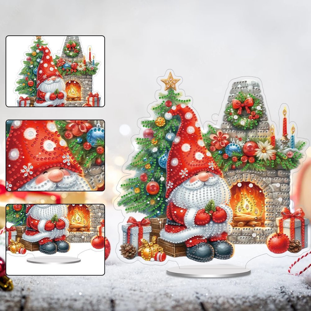 Wholesale DIY Santa Claus Special Shaped Diamond Painting Desk Ornament 5D Acrylic Drill Irregular Diamond Painting Desk Decor