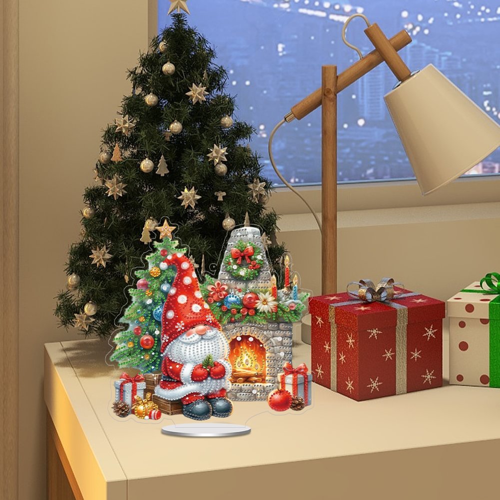 Wholesale DIY Santa Claus Special Shaped Diamond Painting Desk Ornament 5D Acrylic Drill Irregular Diamond Painting Desk Decor