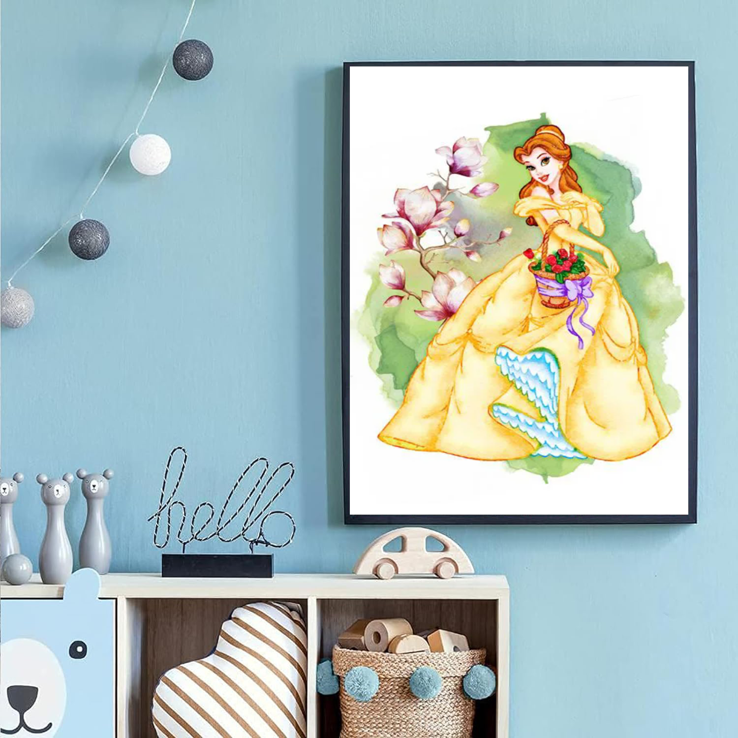 Hot selling Yellow Dress Princess diamond painting personalise large custom souvenir photo frame diamond painting