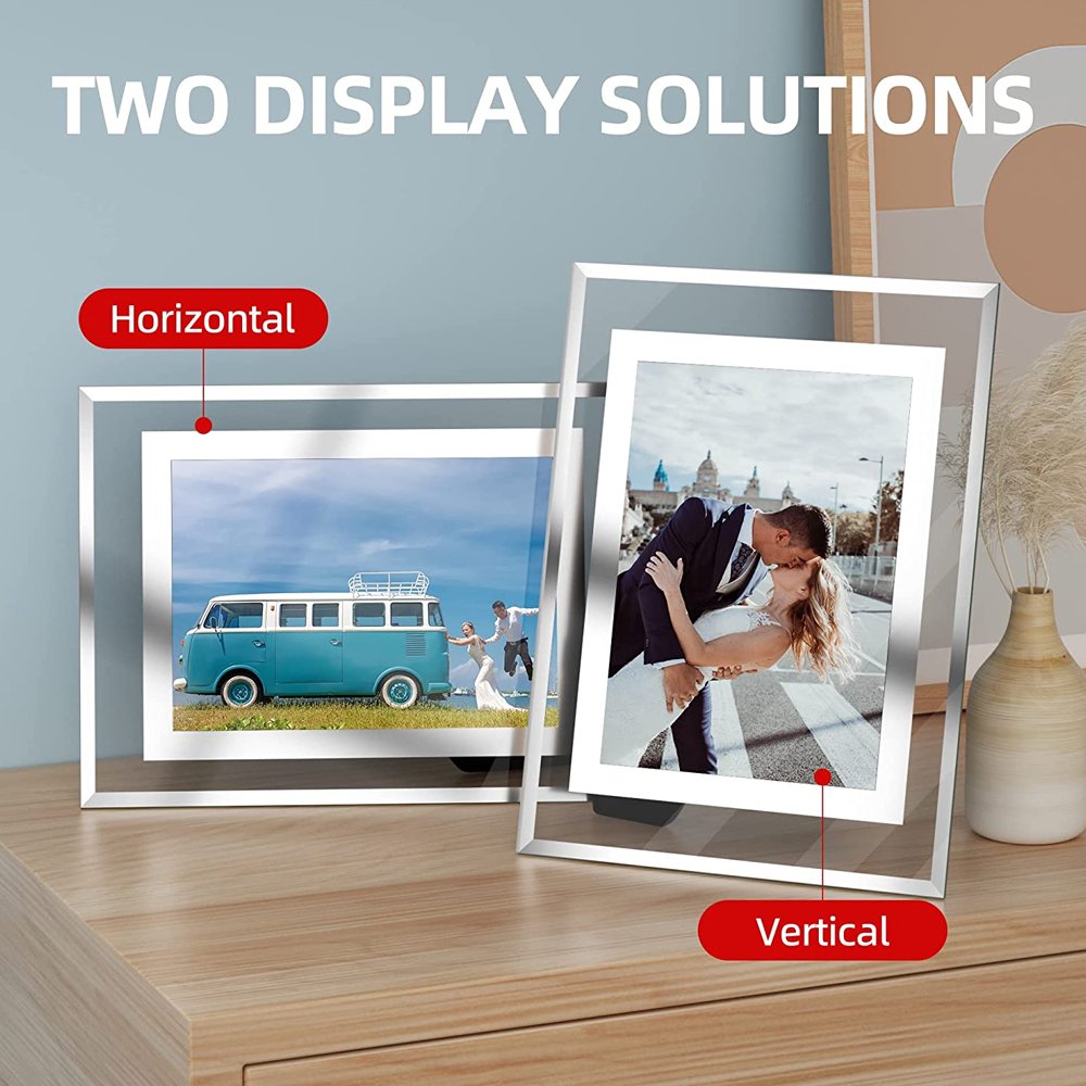 4x6 Crystal Clear Mirrored Sparkle Crushed Diamond Picture Frame for Home Decor Glass Photo Frame for Wedding Gift