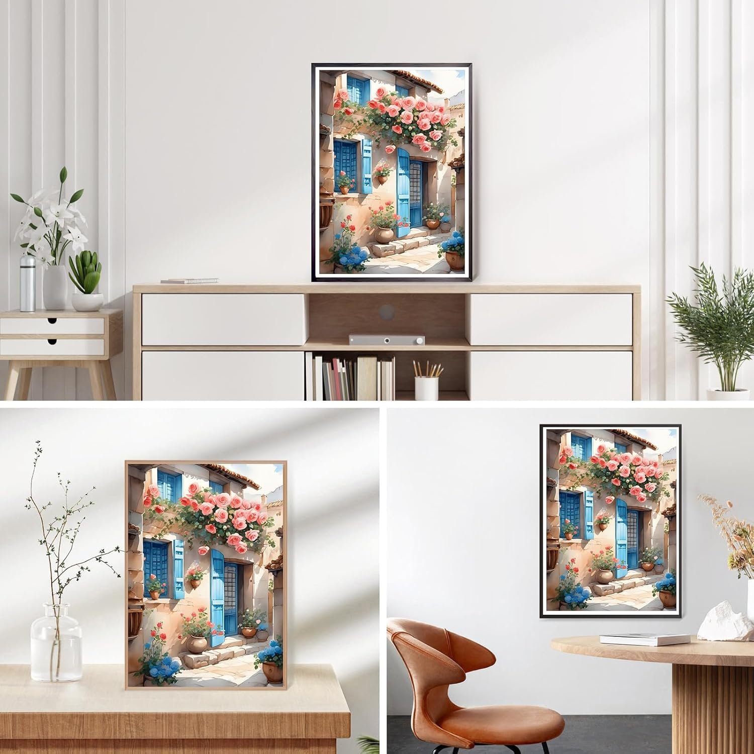 Beautiful DIY 5D Full Drill Diamond Painting Kits for Adults, Flowers Round Full Drill Diamond Painting Art