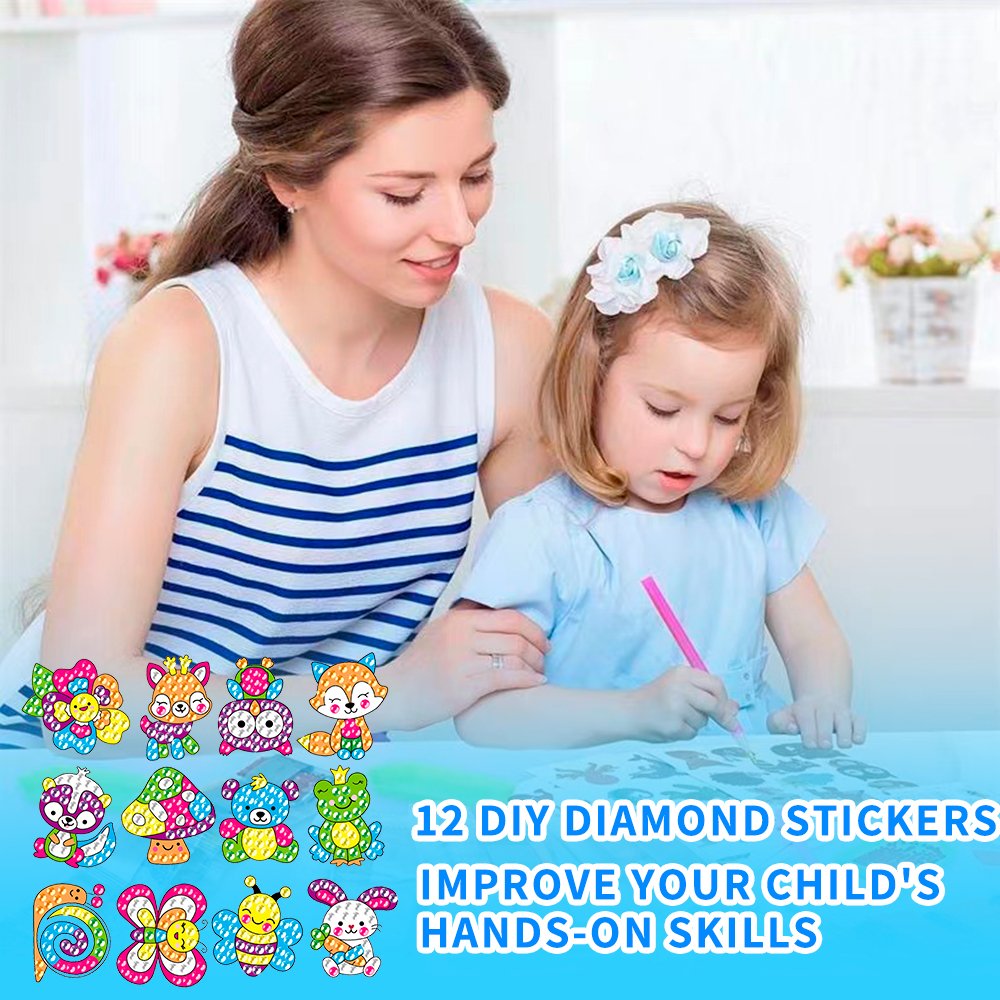 Hot Selling Art Crafts Animal Children 5D Diy Diamond Painting Stickers Kits for Kids