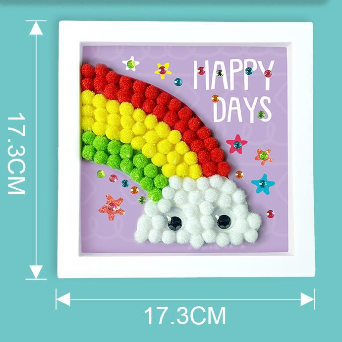 DIY Handmade Art and Craft Pompoms Painting diamond Home Kindergarten Toys Educational Toys for Kids