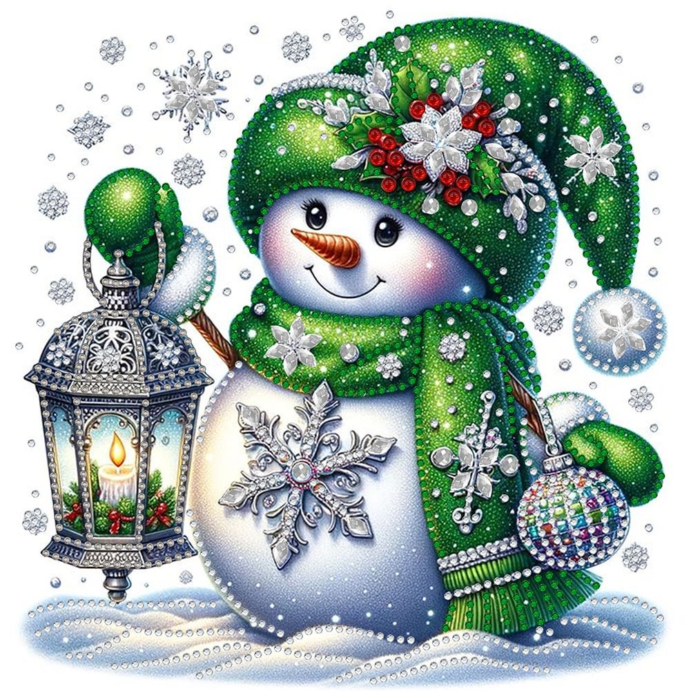 Custom DIY Christmas Diamond Paintings Special Shape Drill Acrylic Snowman Irregular Diamond Painting Home Decor