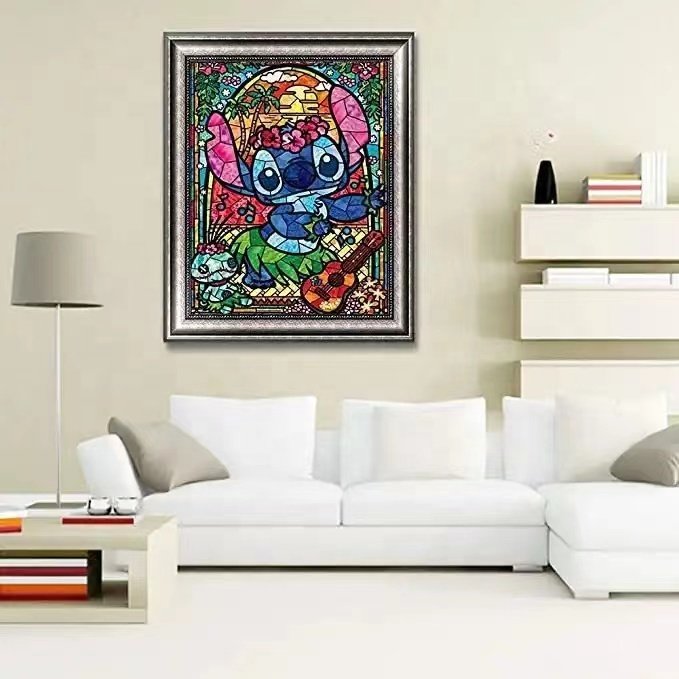 Wholesale Cartoon Stitch 5D Diamond Painting Full Drill Cross Kits DIY Mosaic Rhinestone Home Decor Bedroom Wall Painting