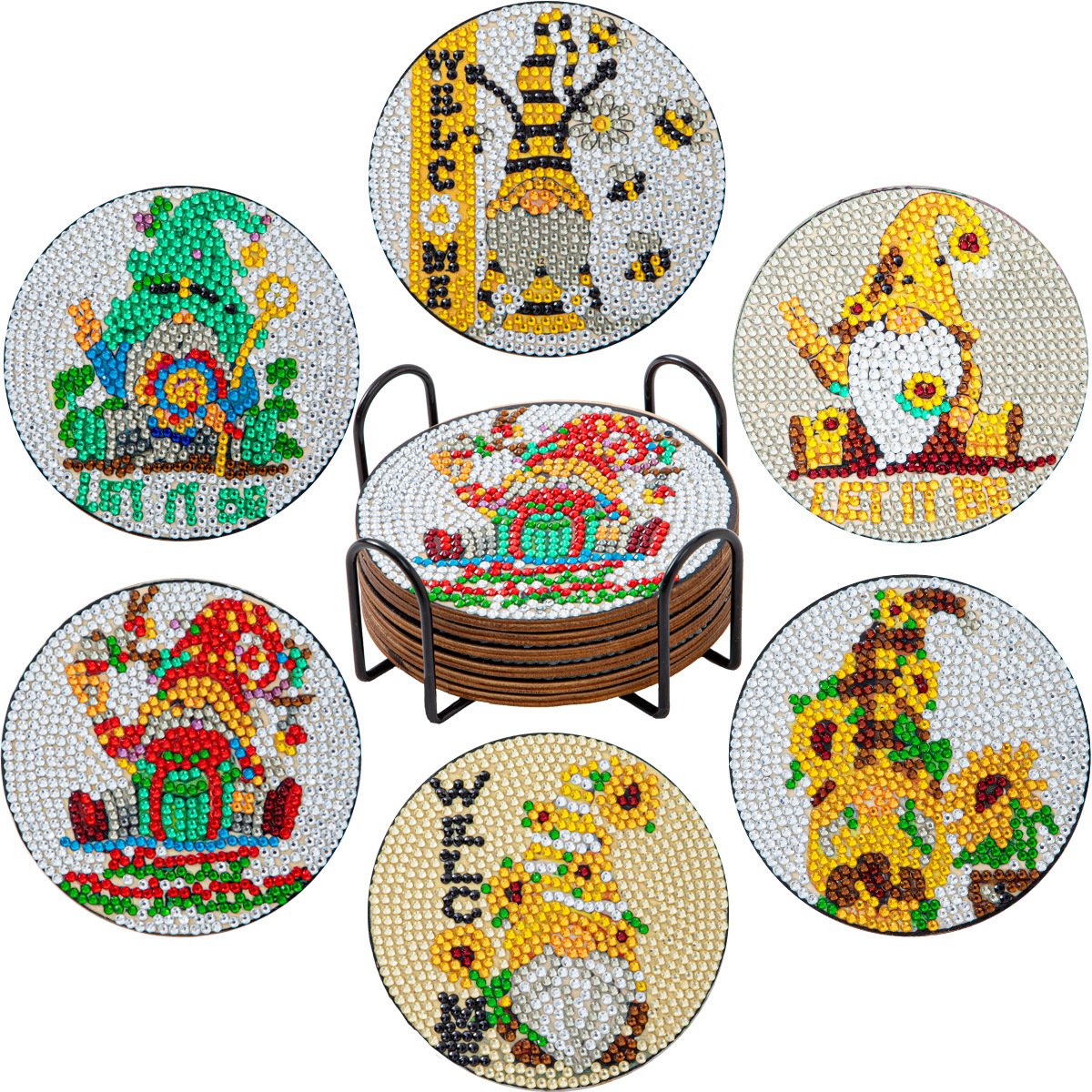 hot selling DIY 5d mandalaDiamonds Painting Coaster Kit Rhinestones Embroidery Cup Cushion Table Place mat for merry christmas