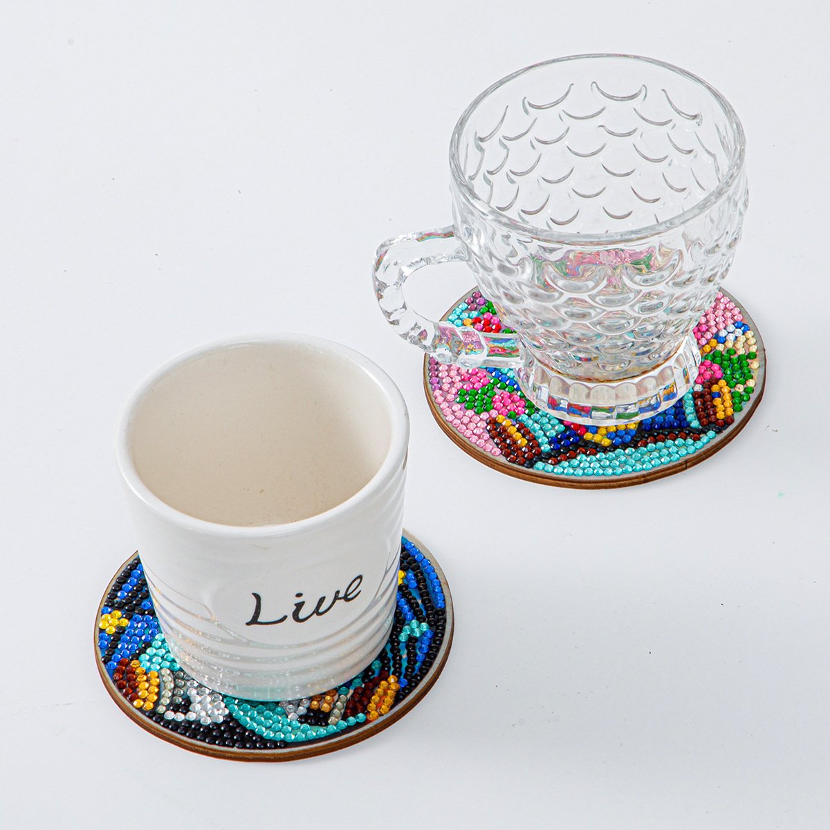 hot selling DIY 5d mandalaDiamonds Painting Coaster Kit Rhinestones Embroidery Cup Cushion Table Place mat for merry christmas