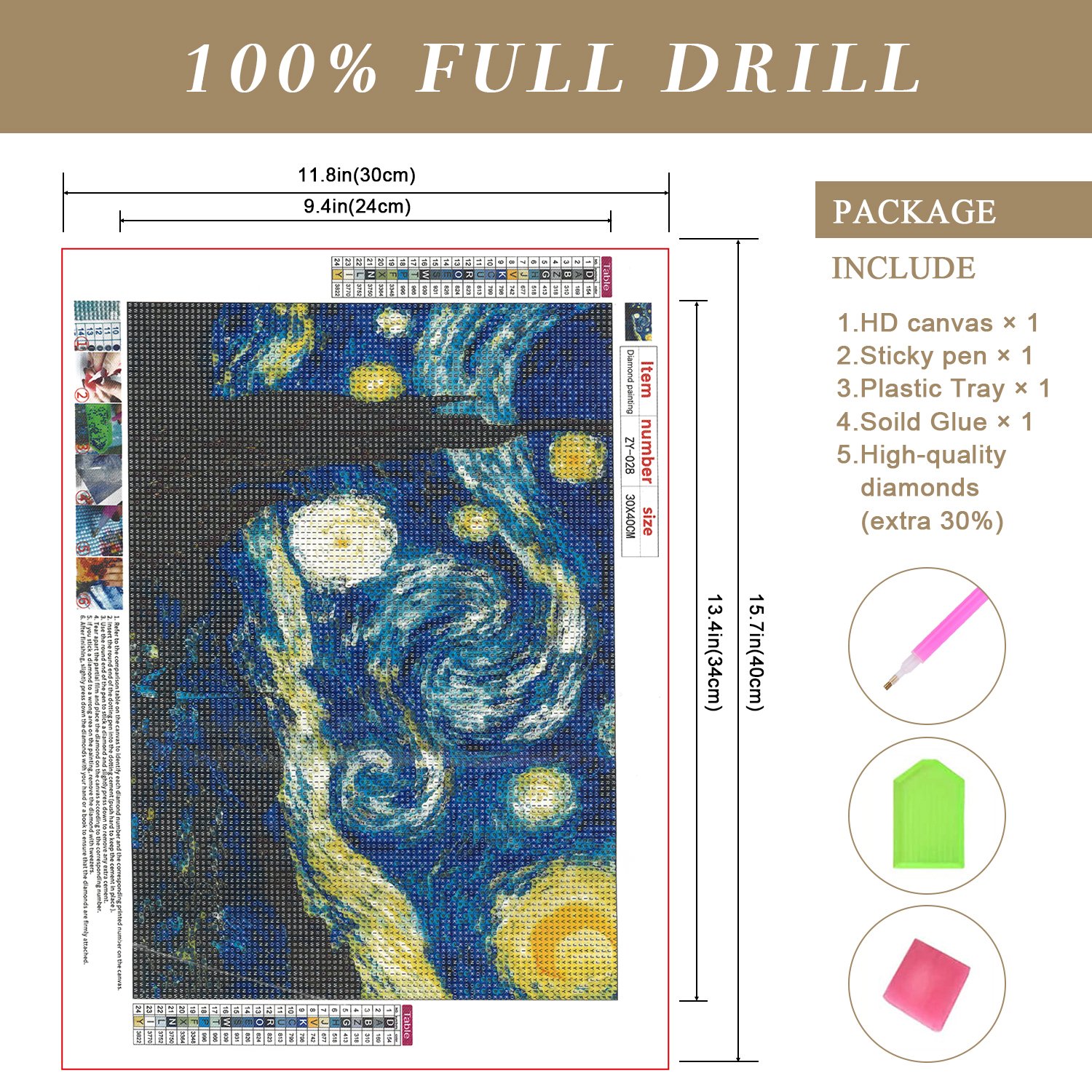 Pictures Custom Design Wholesale 5D Diy Resin Diamond Painting Kits Full Drill Premium Diamond Dot Painting Art Set
