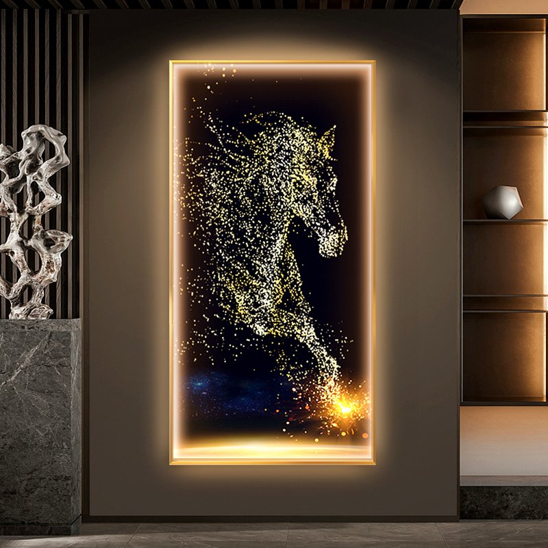 Home Decor Custom Animal Horses LED diamond Painting Crystal Porcelain Aluminum Frame led painting wall art