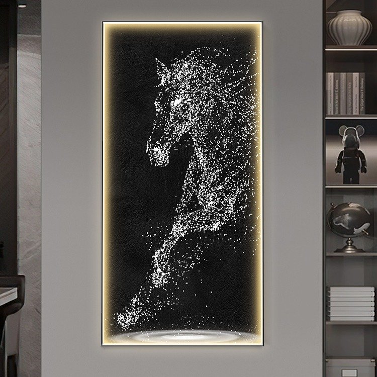 Home Decor Custom Animal Horses LED diamond Painting Crystal Porcelain Aluminum Frame led painting wall art