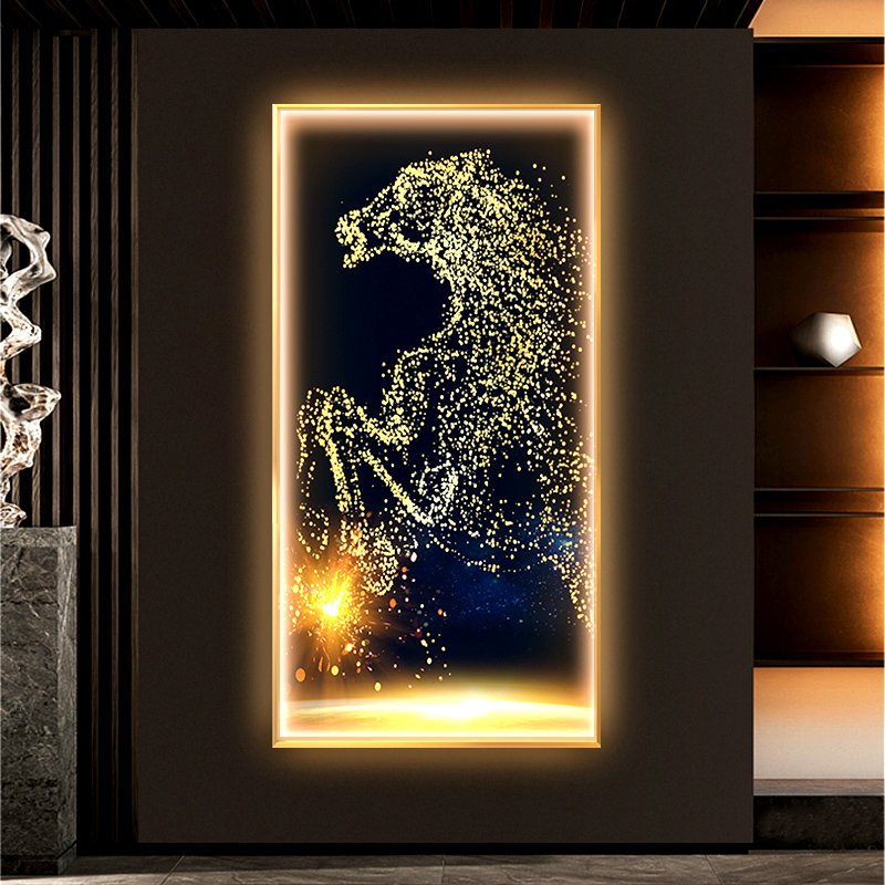 Home Decor Custom Animal Horses LED diamond Painting Crystal Porcelain Aluminum Frame led painting wall art