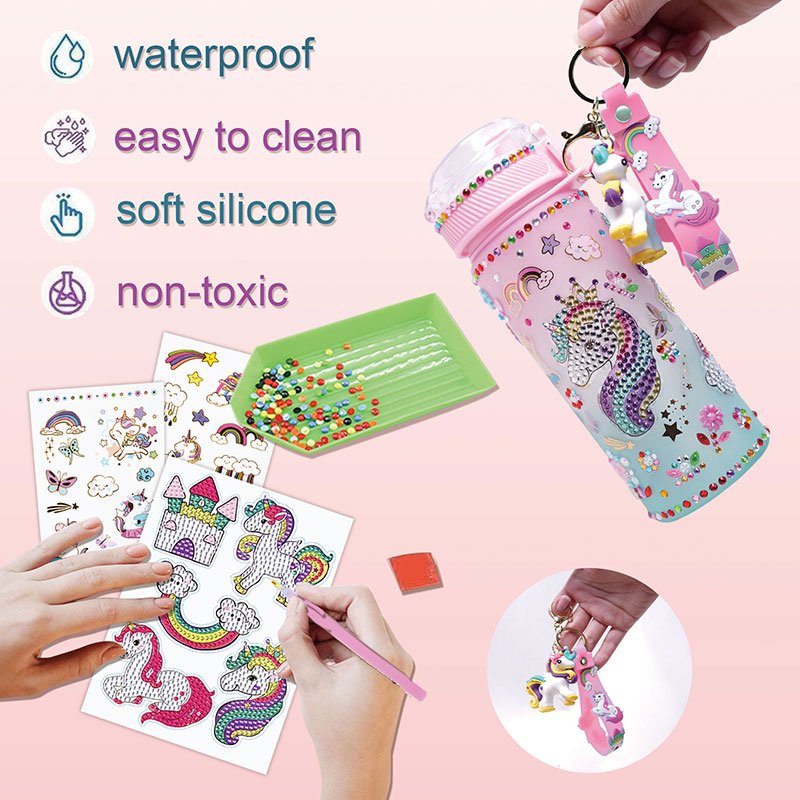 Creative Stickers Crafts Kits Toys Painting Decorate Your Own Water Bottle Kits Gem Girls DIY Diamond Crafts Arts