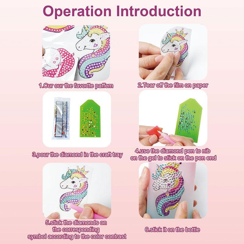 Creative Stickers Crafts Kits Toys Painting Decorate Your Own Water Bottle Kits Gem Girls DIY Diamond Crafts Arts