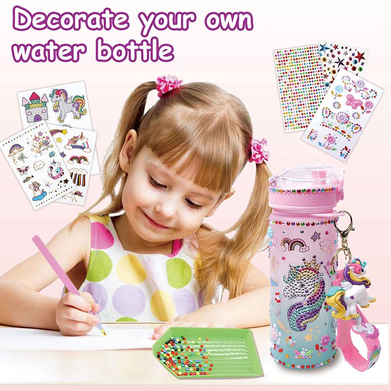 Creative Stickers Crafts Kits Toys Painting Decorate Your Own Water Bottle Kits Gem Girls DIY Diamond Crafts Arts