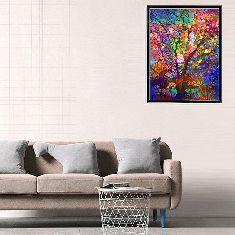 Full Drill Shiny Rainbow Color Square Diamond Painting 5d Diy Rhinestone Picture Diamond Painting Dropshipping OEM Home Decor